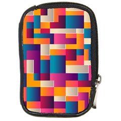 Abstract Geometry Blocks Compact Camera Leather Case by Bajindul