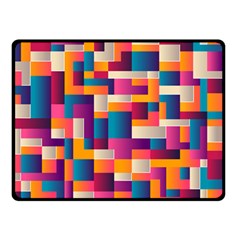 Abstract Geometry Blocks Double Sided Fleece Blanket (small) 