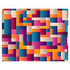 Abstract Geometry Blocks Double Sided Flano Blanket (medium) 