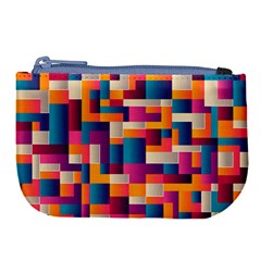 Abstract Geometry Blocks Large Coin Purse by Bajindul