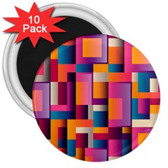 Abstract Background Geometry Blocks 3  Magnets (10 Pack) 