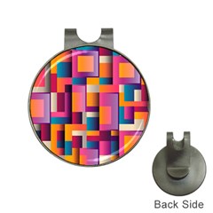 Abstract Background Geometry Blocks Hat Clips With Golf Markers