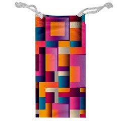 Abstract Background Geometry Blocks Jewelry Bag