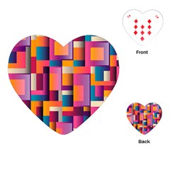 Abstract Background Geometry Blocks Playing Cards (heart) by Bajindul