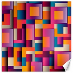 Abstract Background Geometry Blocks Canvas 12  X 12 