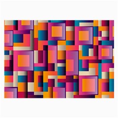 Abstract Background Geometry Blocks Large Glasses Cloth (2 Sides)