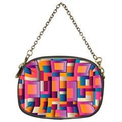 Abstract Background Geometry Blocks Chain Purse (one Side)