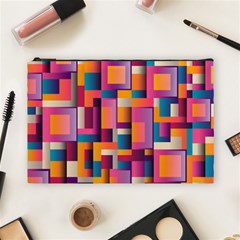 Abstract Background Geometry Blocks Cosmetic Bag (large)