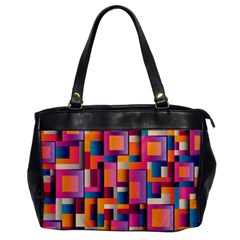 Abstract Background Geometry Blocks Oversize Office Handbag