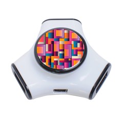 Abstract Background Geometry Blocks 3-port Usb Hub by Bajindul