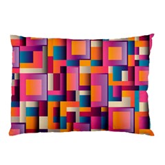 Abstract Background Geometry Blocks Pillow Case (two Sides) by Bajindul