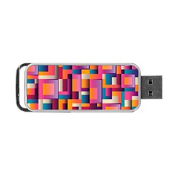 Abstract Background Geometry Blocks Portable Usb Flash (one Side) by Bajindul