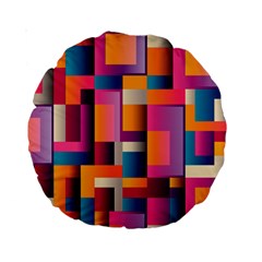 Abstract Background Geometry Blocks Standard 15  Premium Round Cushions by Bajindul