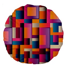 Abstract Background Geometry Blocks Large 18  Premium Round Cushions by Bajindul