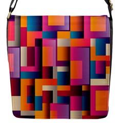 Abstract Background Geometry Blocks Flap Closure Messenger Bag (s)