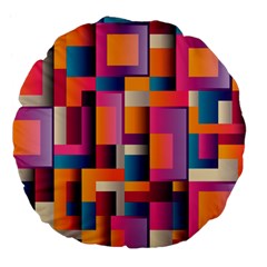 Abstract Background Geometry Blocks Large 18  Premium Flano Round Cushions