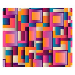 Abstract Background Geometry Blocks Double Sided Flano Blanket (small) 