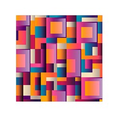 Abstract Background Geometry Blocks Small Satin Scarf (square)