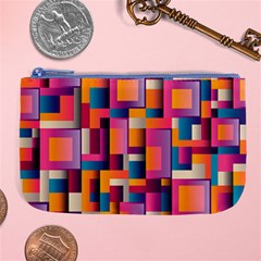 Abstract Background Geometry Blocks Large Coin Purse by Bajindul