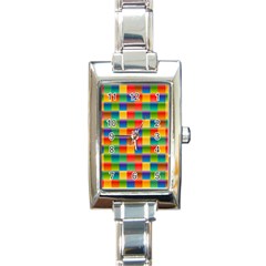 Background Colorful Abstract Rectangle Italian Charm Watch by Bajindul