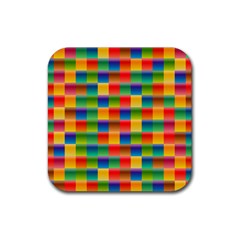 Background Colorful Abstract Rubber Coaster (square)  by Bajindul