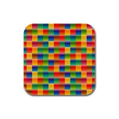 Background Colorful Abstract Rubber Square Coaster (4 Pack)  by Bajindul