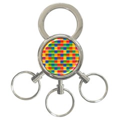 Background Colorful Abstract 3-ring Key Chain by Bajindul