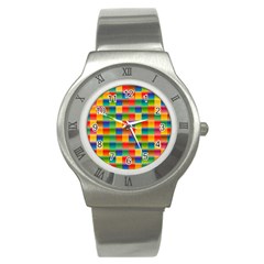 Background Colorful Abstract Stainless Steel Watch by Bajindul