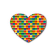 Background Colorful Abstract Rubber Coaster (heart)  by Bajindul