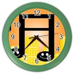 Abstract Anthropomorphic Art Color Wall Clock