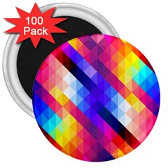 Abstract Blue Background Colorful Pattern 3  Magnets (100 Pack) by Bajindul