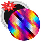 Abstract Blue Background Colorful Pattern 3  Magnets (100 pack) Front