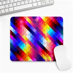 Abstract Blue Background Colorful Pattern Large Mousepads by Bajindul