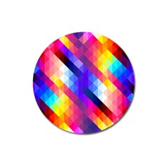 Abstract Blue Background Colorful Pattern Magnet 3  (round) by Bajindul