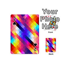 Abstract Blue Background Colorful Pattern Playing Cards Double Sided (mini) by Bajindul