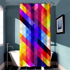 Abstract Blue Background Colorful Pattern Shower Curtain 36  X 72  (stall)  by Bajindul