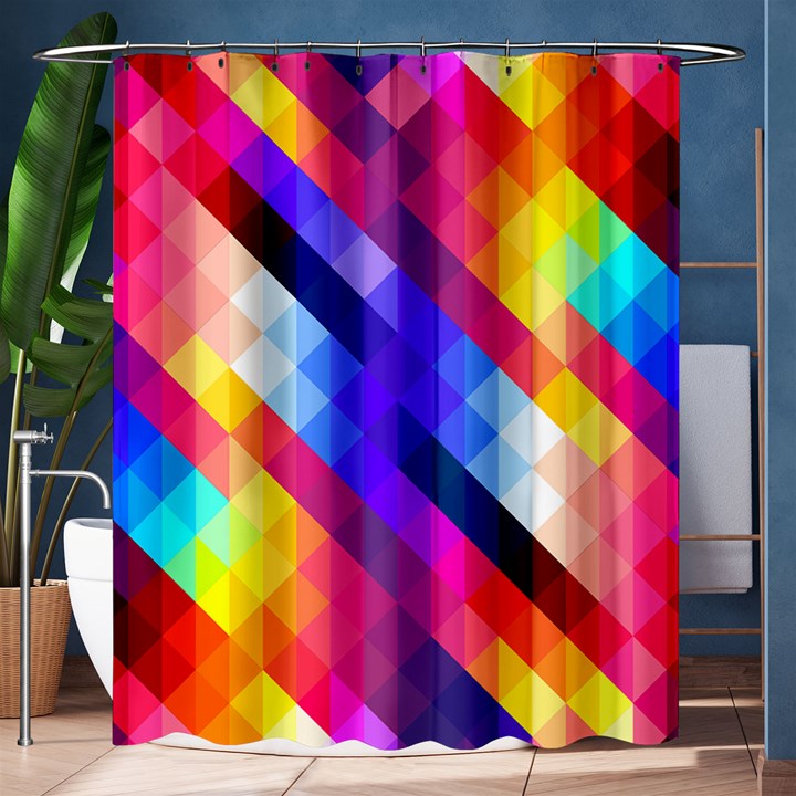 Abstract Blue Background Colorful Pattern Shower Curtain 60  x 72  (Medium) 