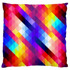 Abstract Blue Background Colorful Pattern Large Cushion Case (one Side) by Bajindul