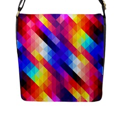 Abstract Blue Background Colorful Pattern Flap Closure Messenger Bag (l)