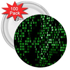 Abstract Plaid Green 3  Buttons (100 Pack)  by Bajindul