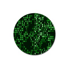 Abstract Plaid Green Magnet 3  (round) by Bajindul