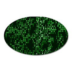 Abstract Plaid Green Oval Magnet by Bajindul