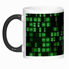 Abstract Plaid Green Morph Mugs by Bajindul