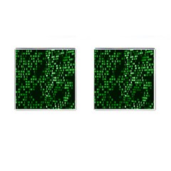 Abstract Plaid Green Cufflinks (square) by Bajindul