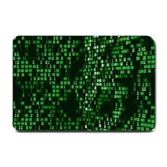 Abstract Plaid Green Small Doormat  by Bajindul