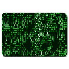 Abstract Plaid Green Large Doormat  by Bajindul