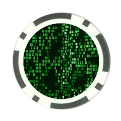 Abstract Plaid Green Poker Chip Card Guard (10 Pack) by Bajindul