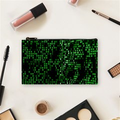 Abstract Plaid Green Cosmetic Bag (small) by Bajindul