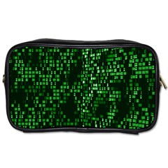 Abstract Plaid Green Toiletries Bag (two Sides)