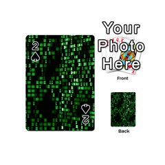 Abstract Plaid Green Playing Cards Double Sided (mini) by Bajindul